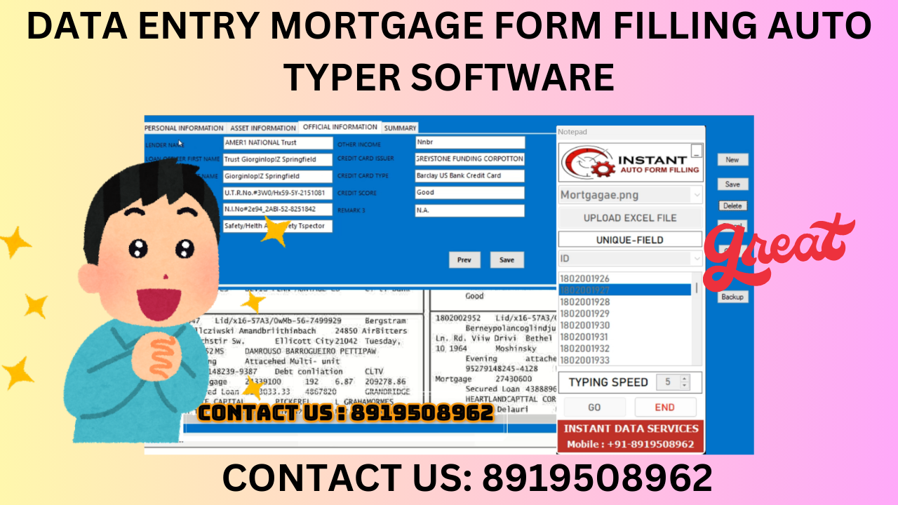 Mortgage Form Filling Auto Typer Software 100% Accurate & Non-Detectable