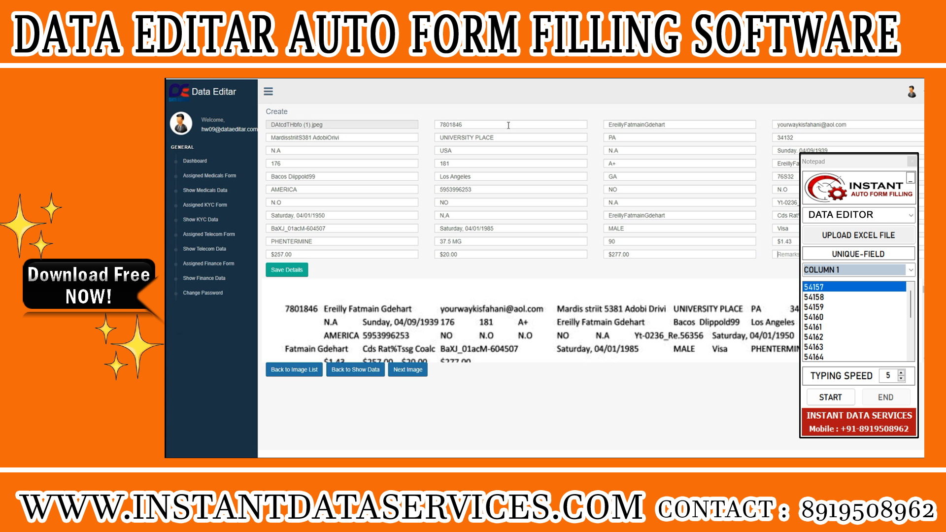 Data Editar Form Filling