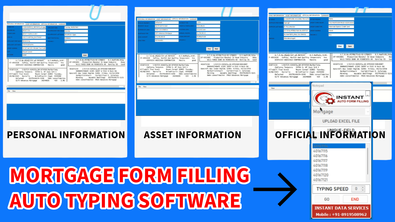 Mortgage Form Filling Auto Typing Software
