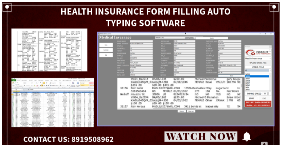 Medical Insurance Form Filling Auto Typing Software