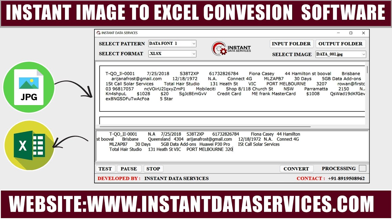 IMAGE TO EXCEL