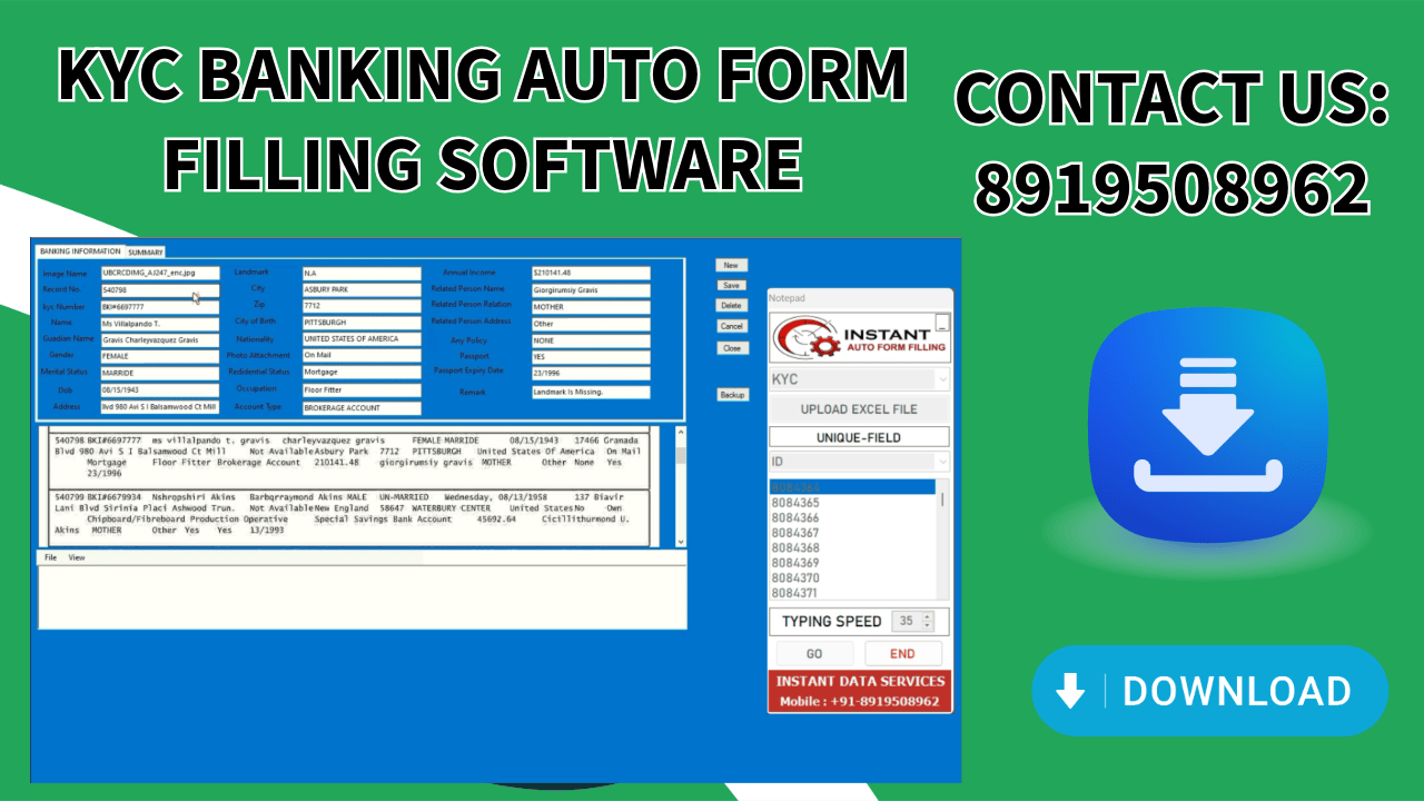 KYC BANKING FORM FILLING