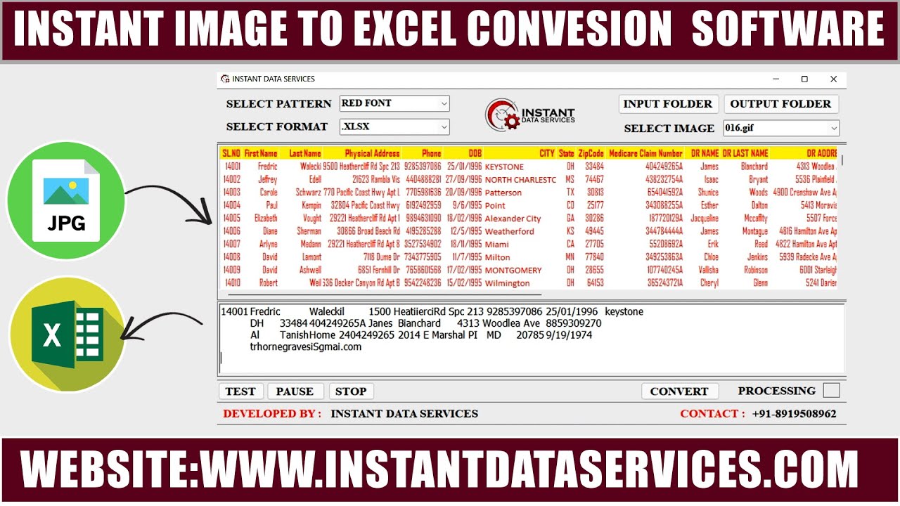 RED FONT IMAGE TO EXCEL