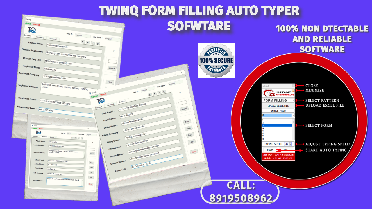 TwinQ Data Entry Form Filling Auto Typing software