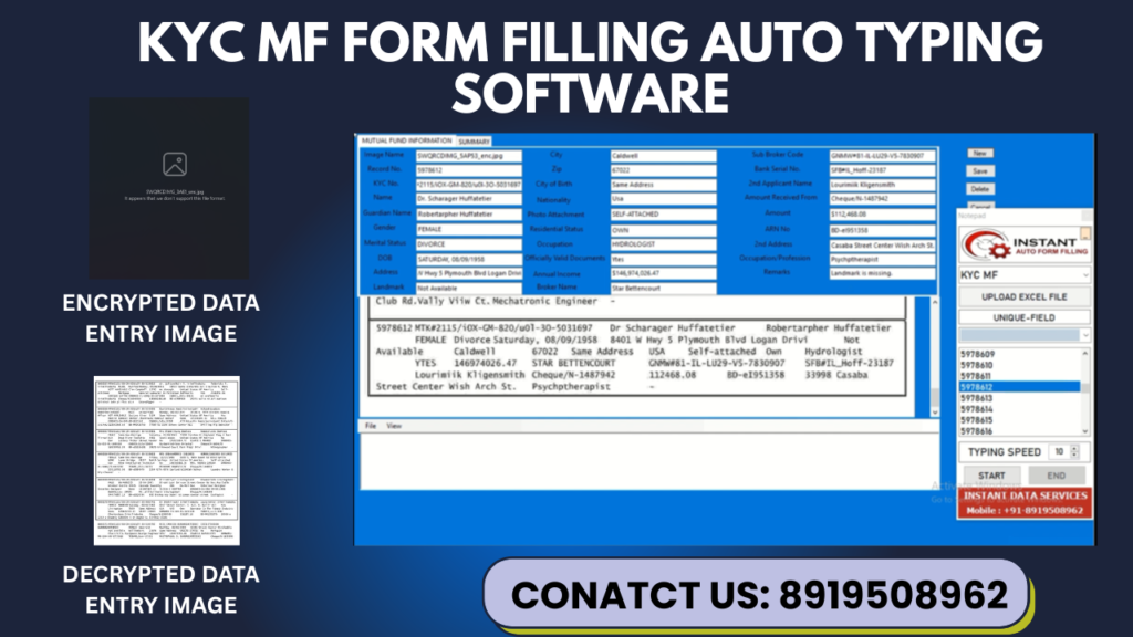 KYC Mutual Fund Auto Form Filling Software Demo | Earn with Data Entry