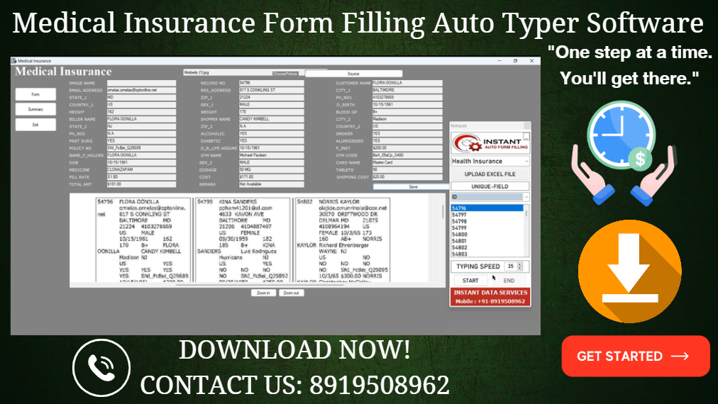 Medical Insurance Form Filling Auto Typing Software Fill Medical Forms AutomaticallY